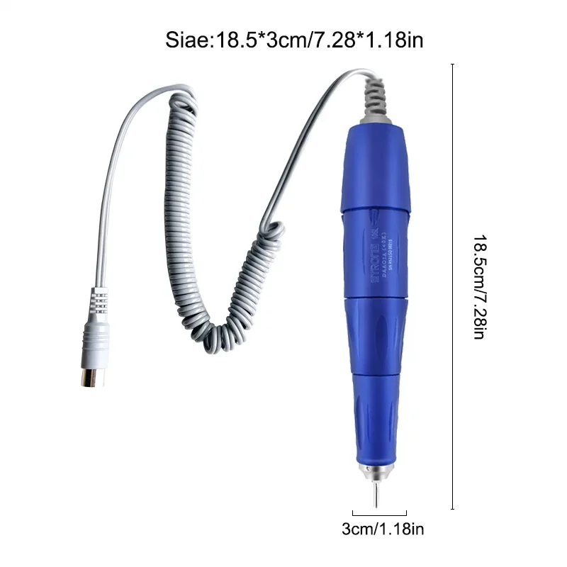 Micro motor forte Handpiece, punho elétrico da pena da broca do Manicure, caixa de controle da maratona, 40000RPM, 210, 90, 204, 207, 105L