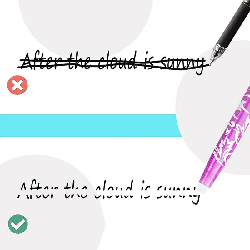 Stylos effaçables à pointe fine pour adultes et enfants, stylos à bille assortis, 8 documents, 12 documents, encre, dessin, écriture, licence, 0.5mm