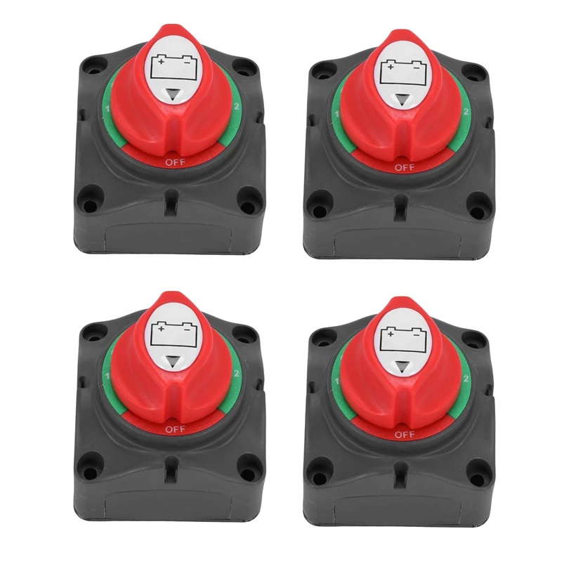 

4X 3 Position Disconnect Isolator Master Switch, 12-60V Battery Power Cut Off Kill Switch, Fit For Car/Vehicle/RV/Boat