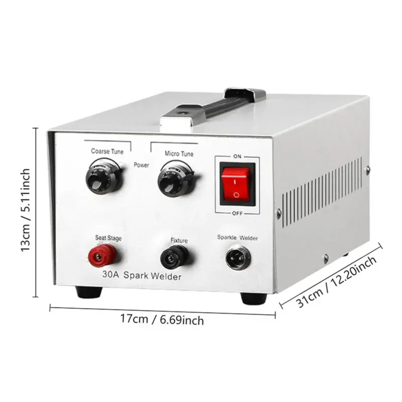 30A Welder Jewelry Welding Machine 0.5A-30A Soldering Iron Pulse High Power Handheld Spot Welder