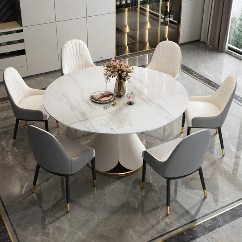 

Italian Organiser Modern Dining Table Light Luxury Design Extendable Home Dining Table Folding Restaurant Mesa Comedor Funiture