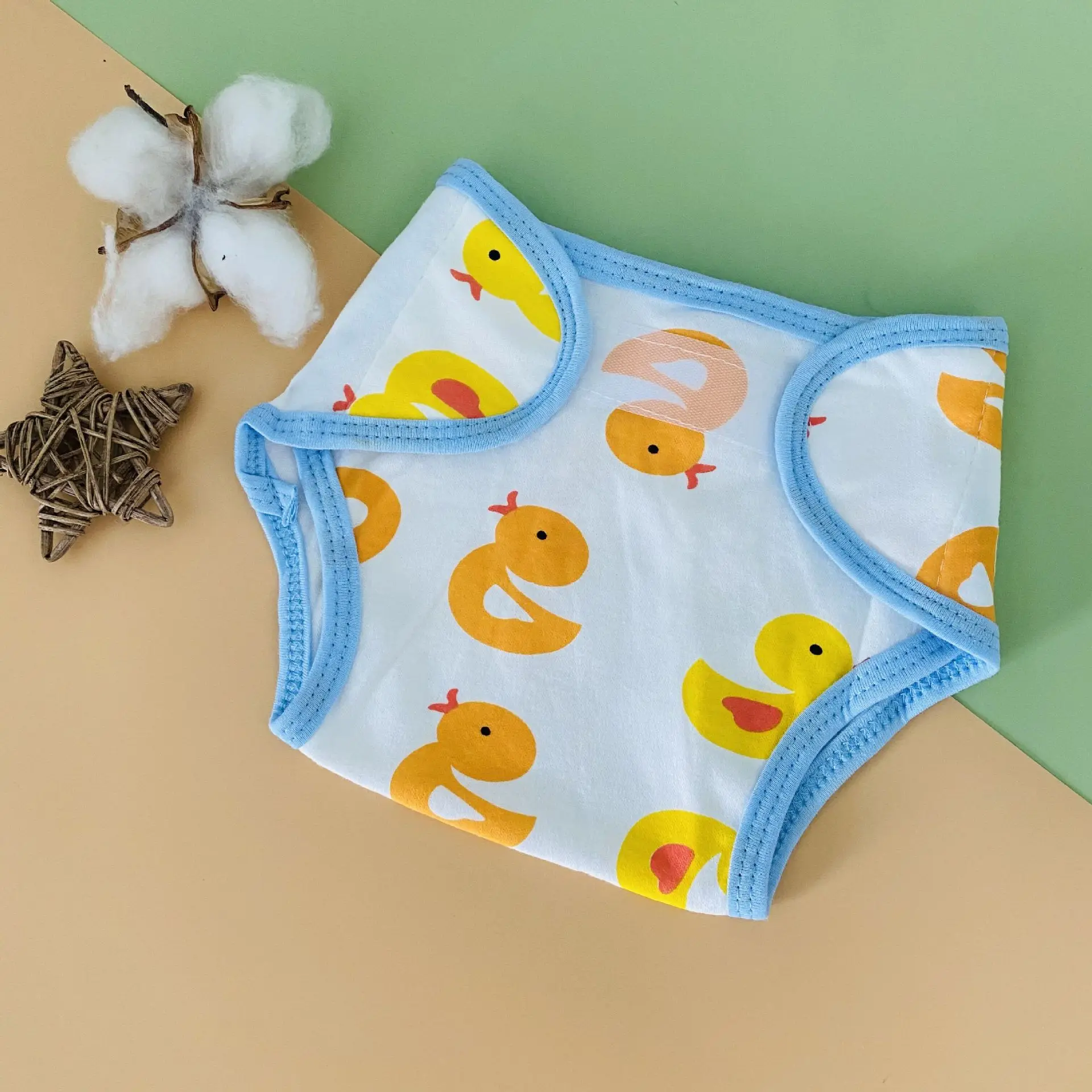 

Cotton Cartoon Ecological Cloth Diapers Newborn Baby Washable Reusable Diaper Adjustable Children Potty Training Pants for 0-24M