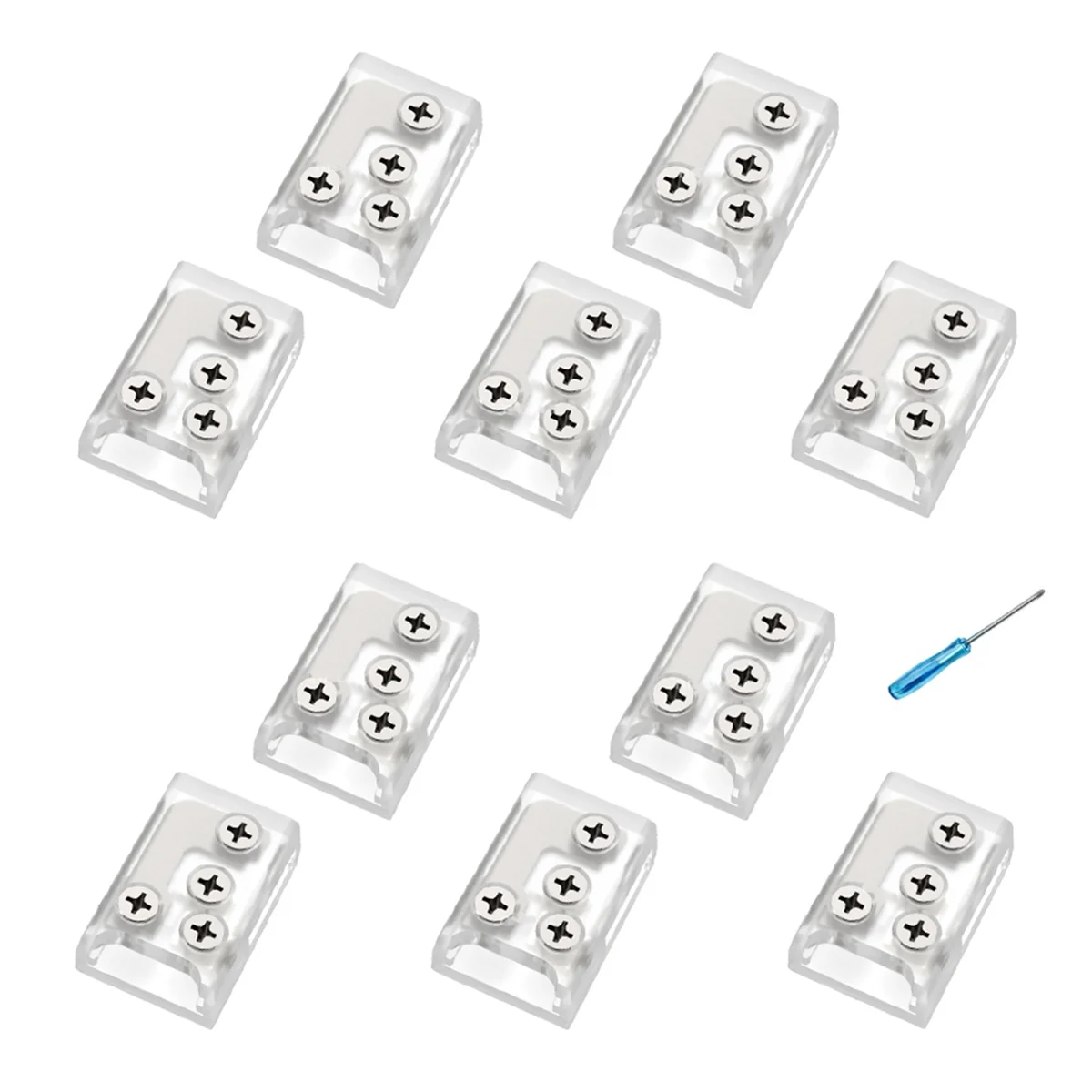 10pc LED Corner Connector with Screw Fixing 24V/5A 2P 8mm L T Connector for LED Strip Single Color COB IP20