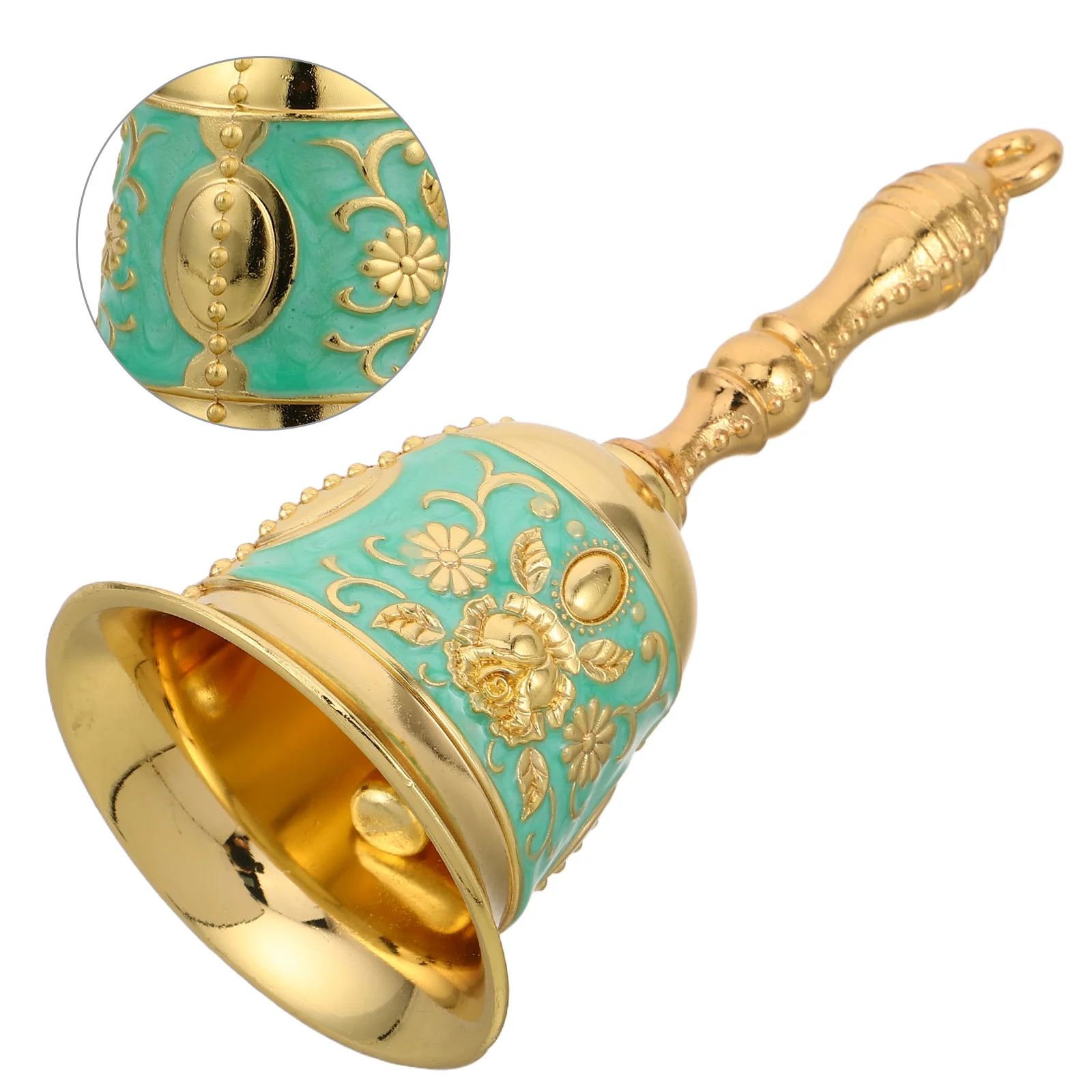 

Retro Vintage Metal Handheld Bell Clear Loud Sound Seniors Bedside Dinner Restaurant Classroom Service Metal Hand Bell Bulk