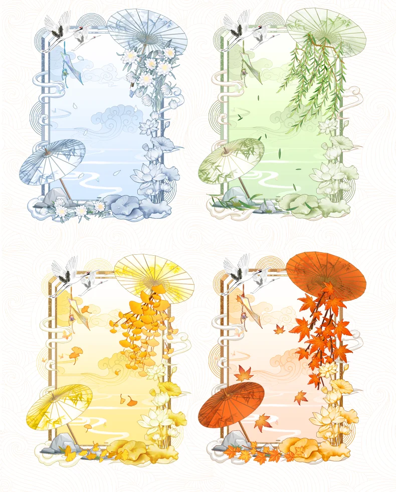 Chinese Poetry Aesthetic Collectibles Shaker Frame Acrylic Display Cabinet for Polaroids,ACG Cards Holder, Floating Charm Decor