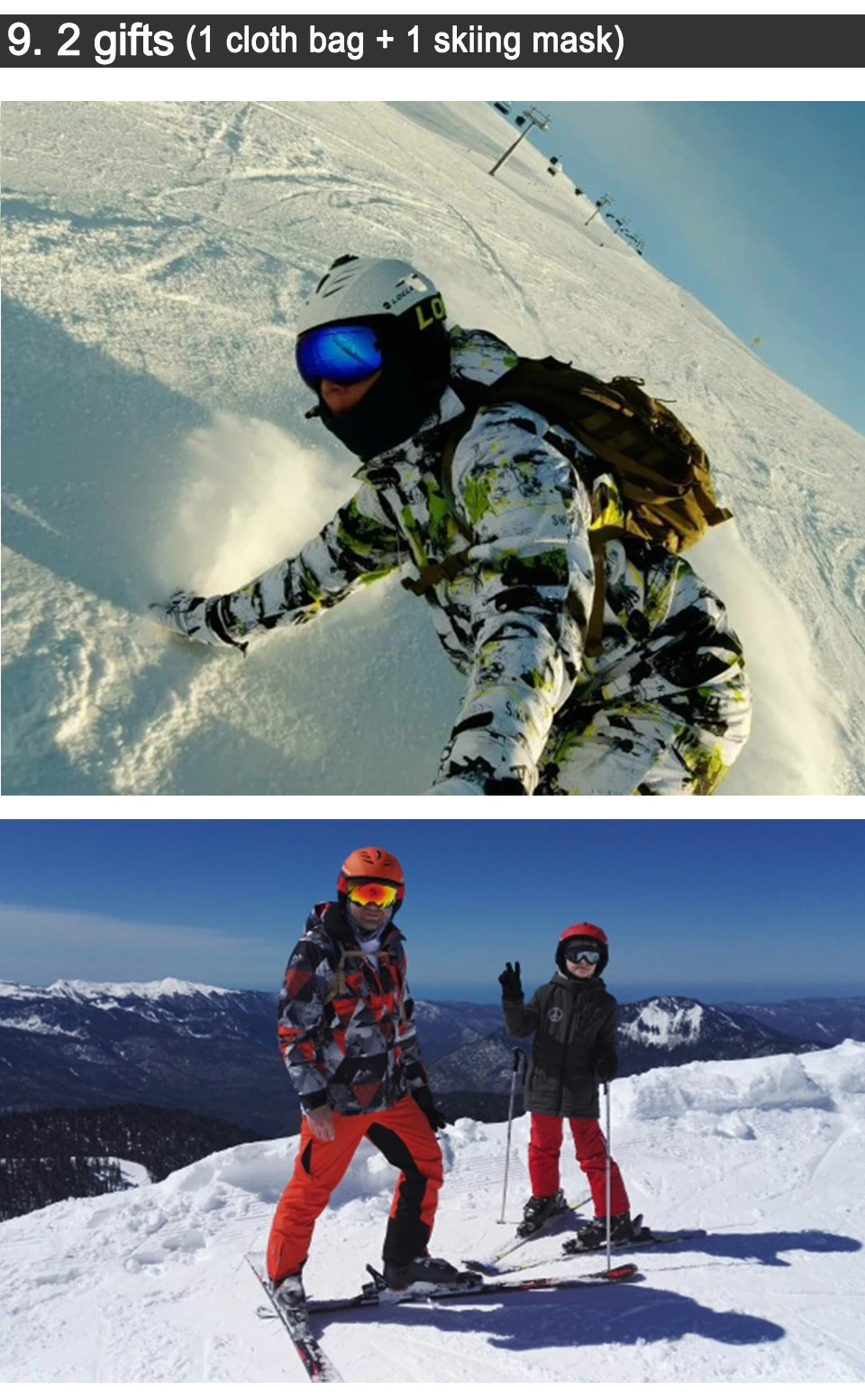 LOCLE Professioneller Skihelm für Herren und Damen, Kinder, Skihelm, Schnee, Skaten, Snowboard, Schneemobil, Skateboard, Größe 52–61 cm – Detail 13