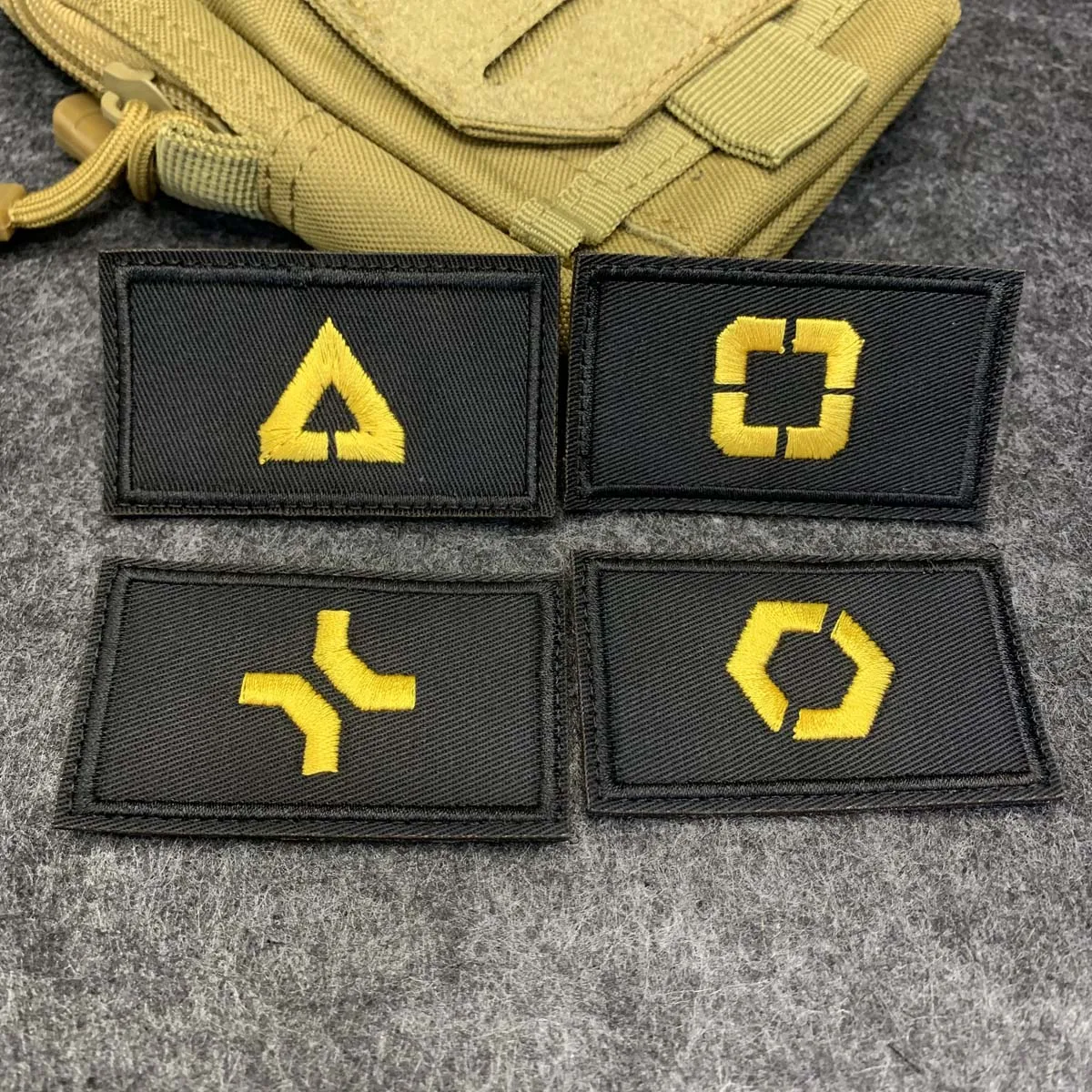 Geometric Symbol Embroidery Morale Patch Hook Loop Badge Minimalist Tag Appliques for Backpack Vest Clothing
