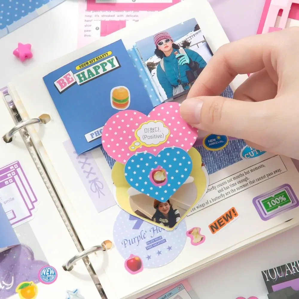 12pcs Journal GO Little Mechanism Material Pack No Cutting Stress Relief Card Craft Making DIY Gift Memo Pads