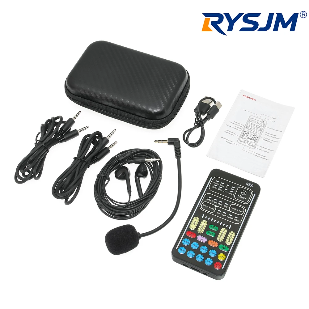 

1Set Sound Changer i9 PRO Voice Changer Mini Multiple Audio Effect Live Sound Cards Multifunctional Machine for Live Streaming