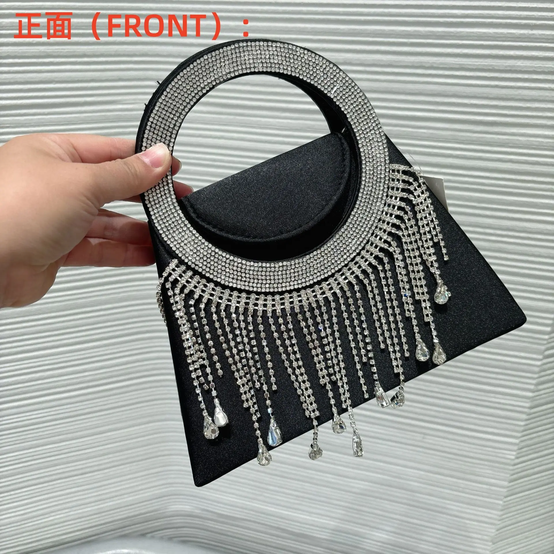 Original Designer Marken-Damenhandtasche mit Mehrschichtiger Quastenkette Modische Luxus-Strass-Taschen für Frauen – Detail 10