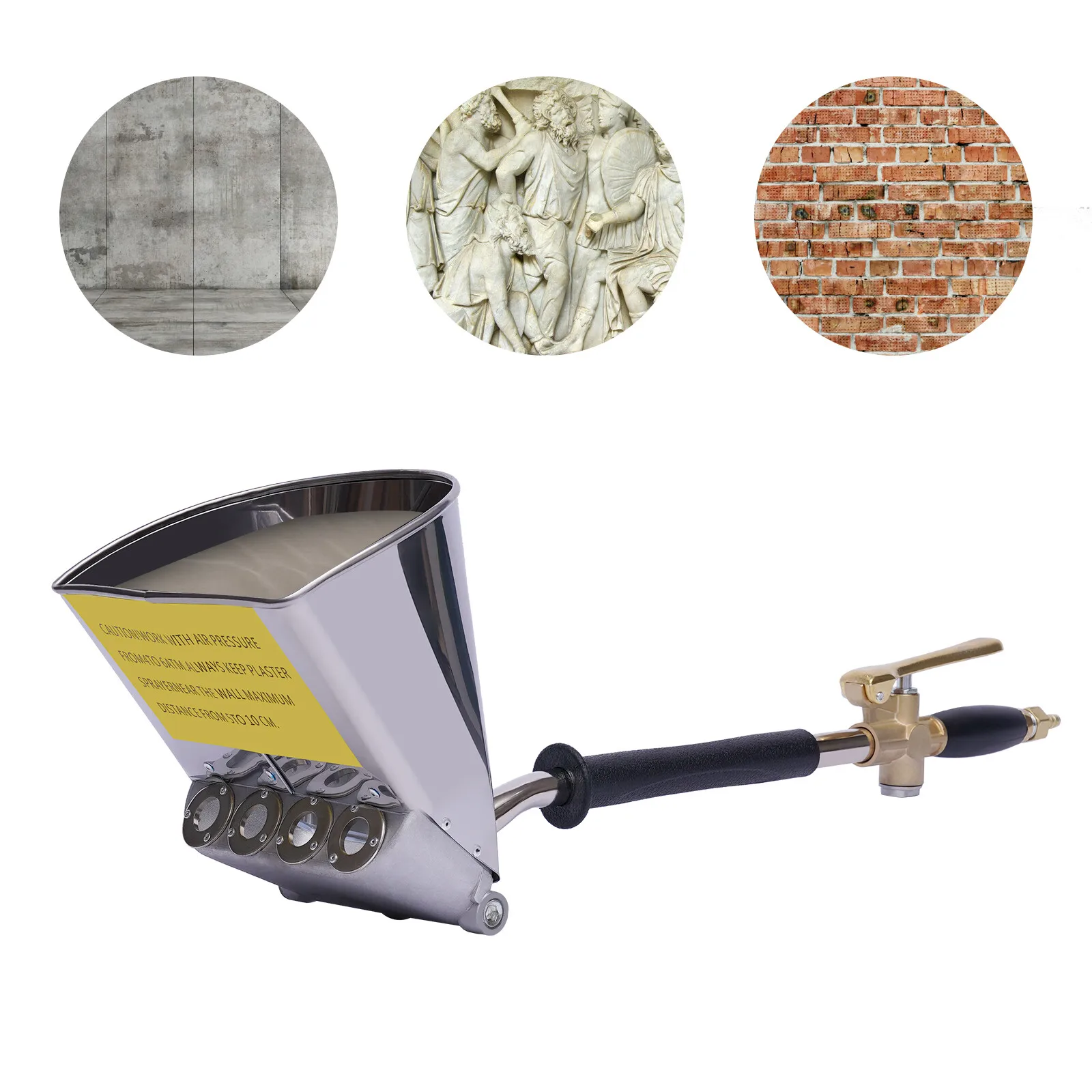 

For Wall Mortar Spray 4-Jet Hopper Gun Paint Tool Stucco Sprayer Cement Plaster