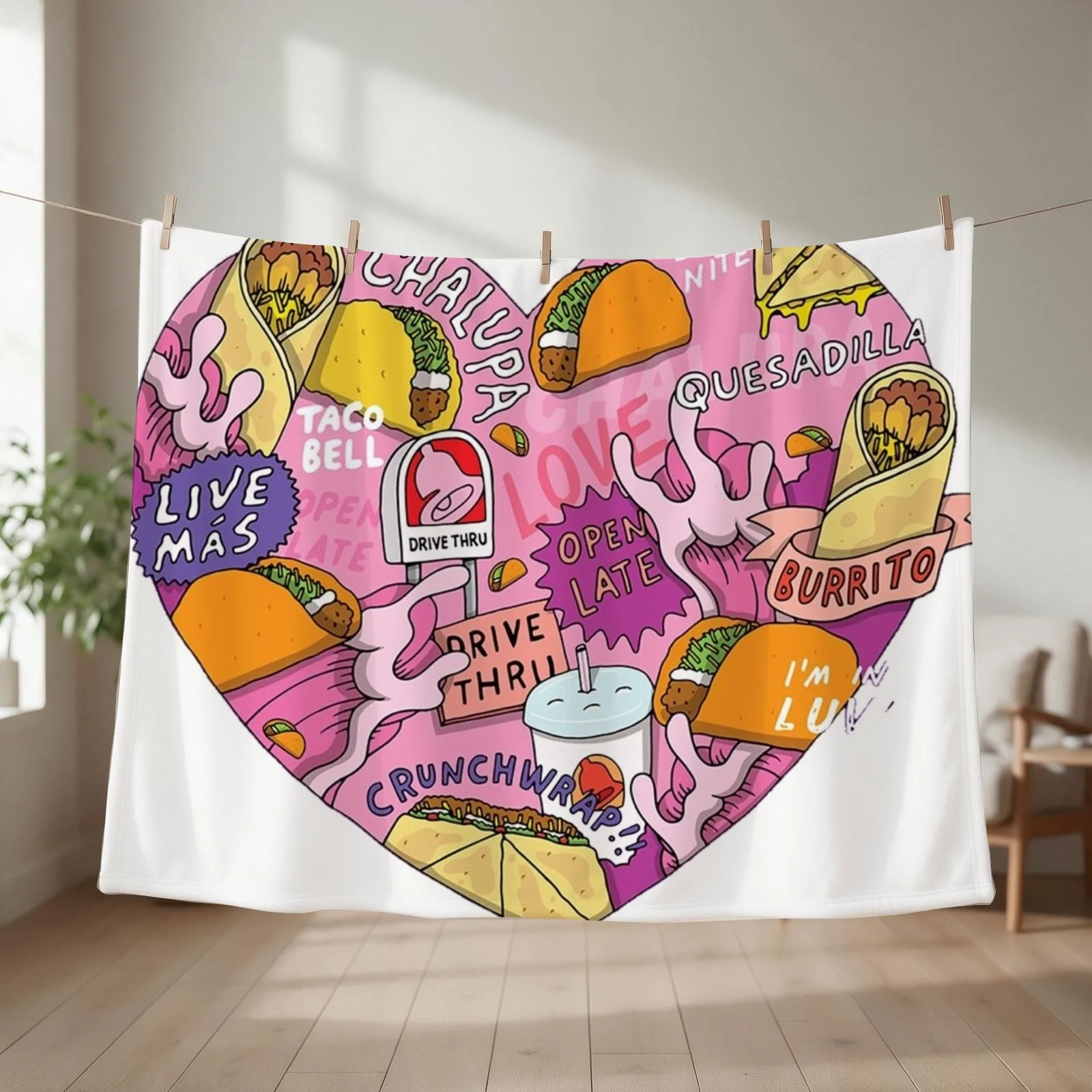 taco bell 1 Throw Blanket couch cozy soft plush fuzzy picnic outdoor blanket