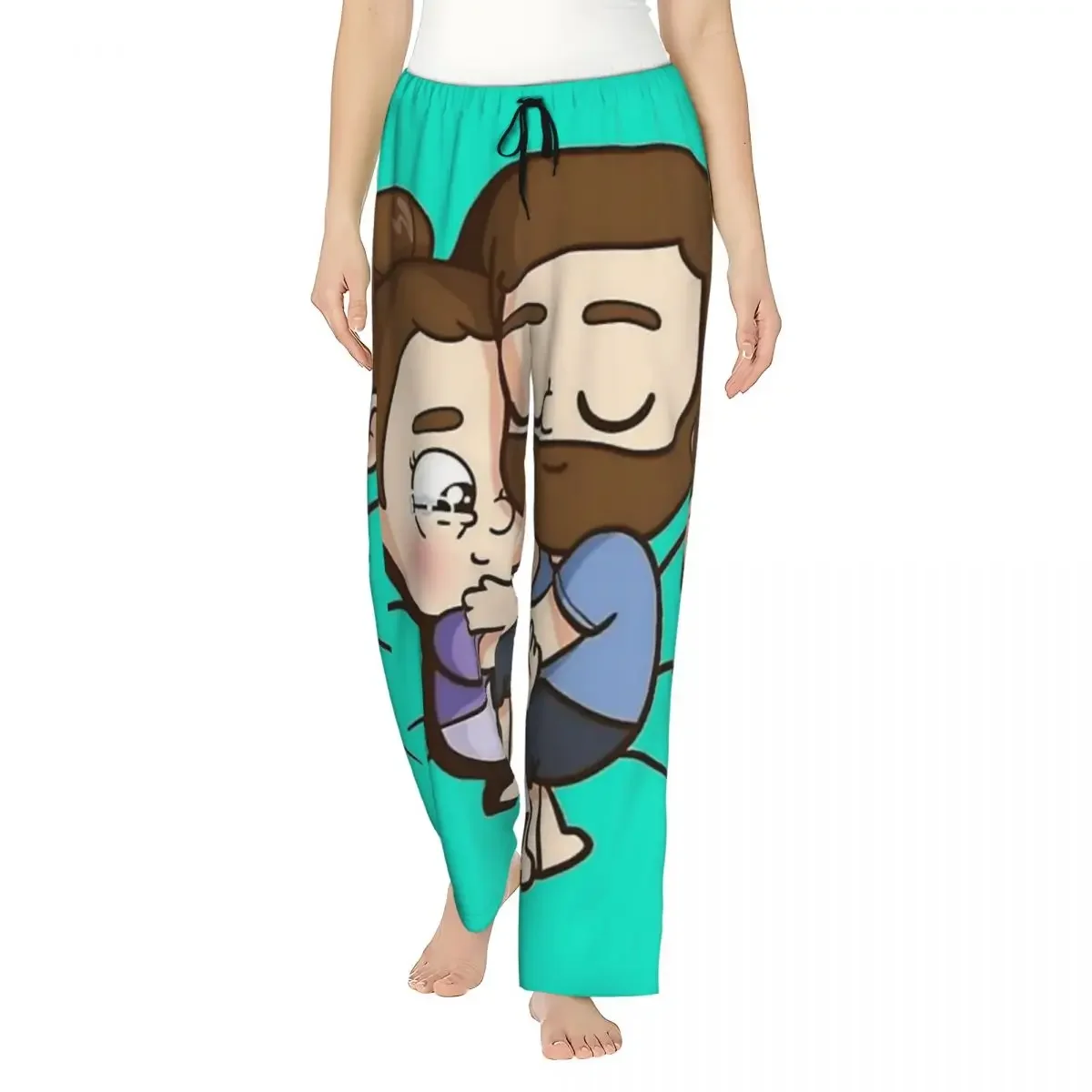 

Женские пижамные брюки Custom Pibubear для дома и сна с карманами