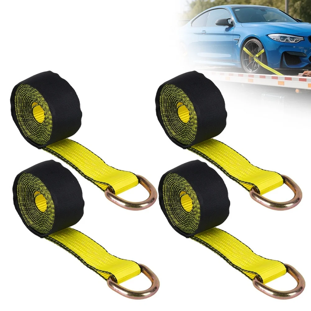 Pas mocujący do opon, 4 sztuki, wytrzymałość na rozdarcie 5000 kg, mocny pas do transportu, pas do wiązania opon, pas lasso, pas do mocowania kół, lina do holowania