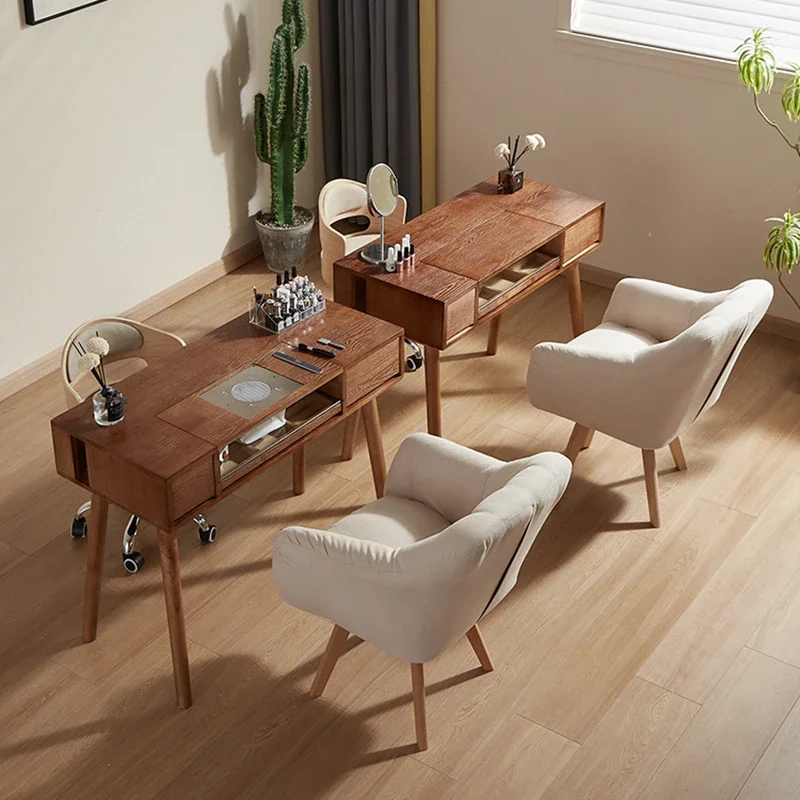 Japanese Manicure Wooden Simplicity Tables Nail Salon Furniture Table Vacuum Cleaner Rest Nails Nageltisch Hairdressing Gel