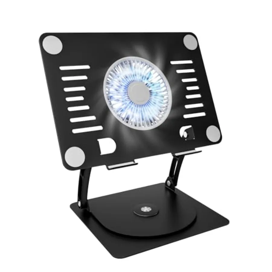 

SHUWEI Gaming Laptop Cooling Pad with 360 Rotation Base Ergonomic Aluminum Laptop Cooling Stand with 3 Speed Fan Adjustable Hei