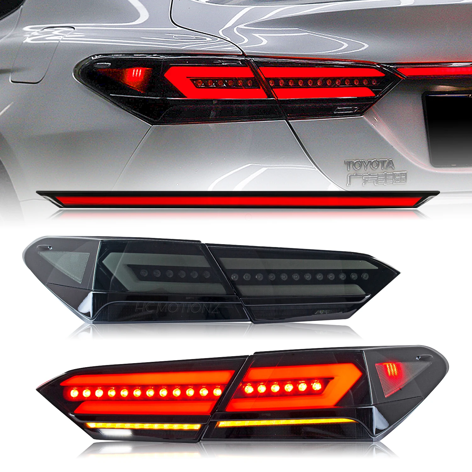 HCMOTIONZ Support for US shipments Car Back Lights Automotive Accessories 2018-2021 LED Tail Lamps for Toyota Camry