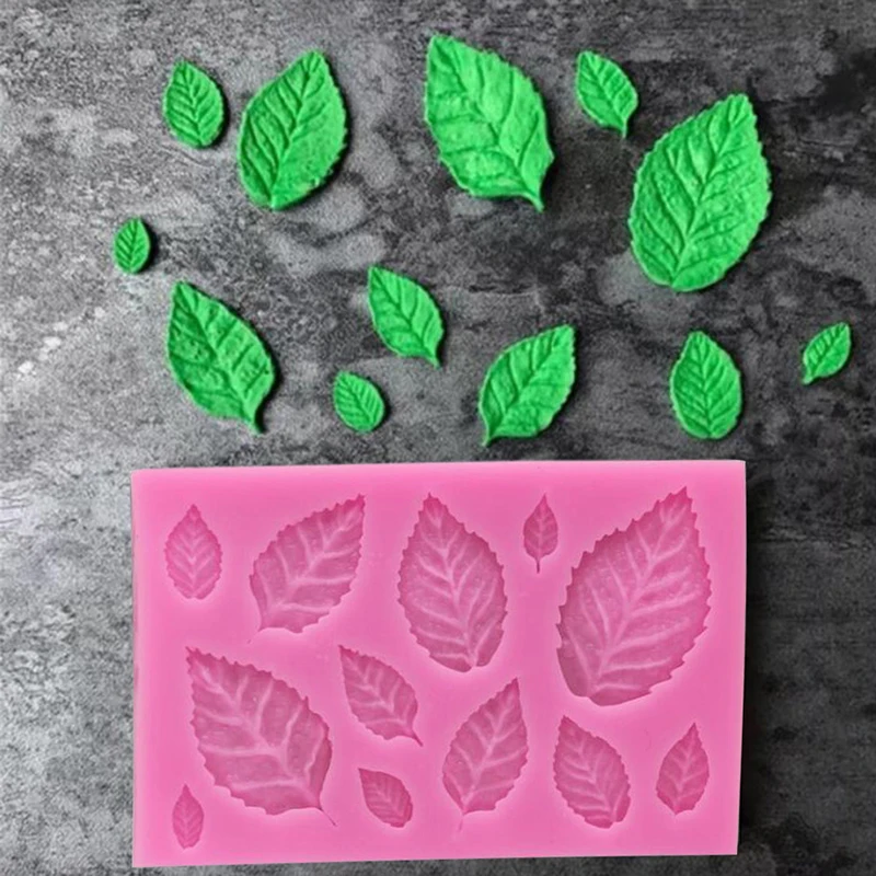 Rose Leaf Silicone Mold Leaves Fondant DIY Cake Decorating Tool Candy Chocolate Molds for Valentines Day