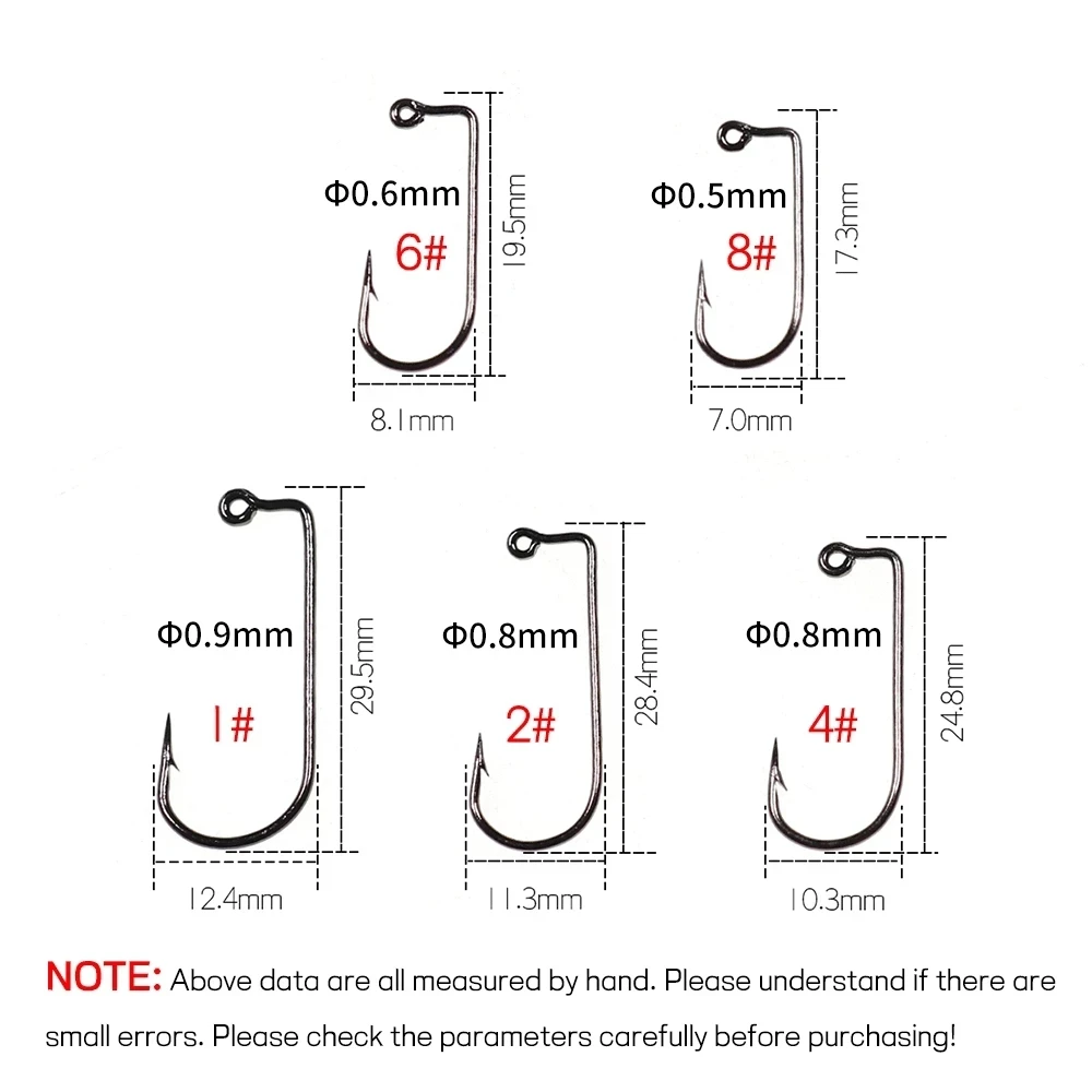 100PCS  Aberdeen Offset Jig Hook High Carbon Steel 90 Degree Shank Bent Saltwater Jig Hooks 8 6 4 2 1 1/0 2/0 3/0 4/0 5/0 6/0