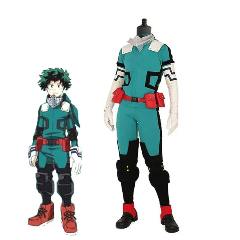 Nuevo 2025 Anime My Hero Academia Midoriya Izuku Deku Battle Cosplay conjunto de disfraz Unisex peluca de pelo de Halloween ☆ ★ ☆ ★ qq
