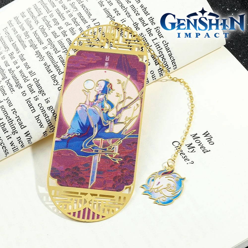 Genshin Impact Game Merch Hollow Metal Bookmark Ganyu‌ Office Desk Decorations Ornaments Collectible Gift for Fan Jewelry