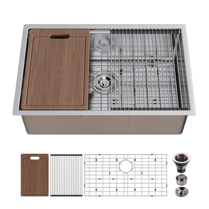 

Style Stainless steel kitchen sink Thickened vegetable sink Step sink Complete accessories
