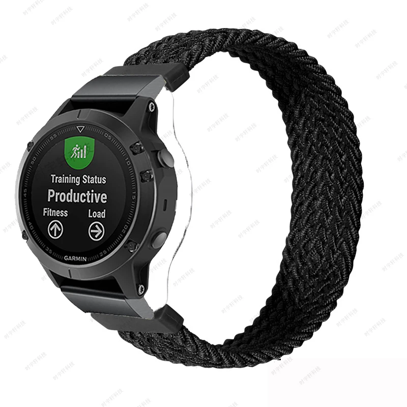 22mm 26mm Quick Release Solo Loop Braid Nylon Watchband Strap for Garmin Fenix 6X 6 Pro Fenix 5X 5 3 3HR 935 945 Smart Watch