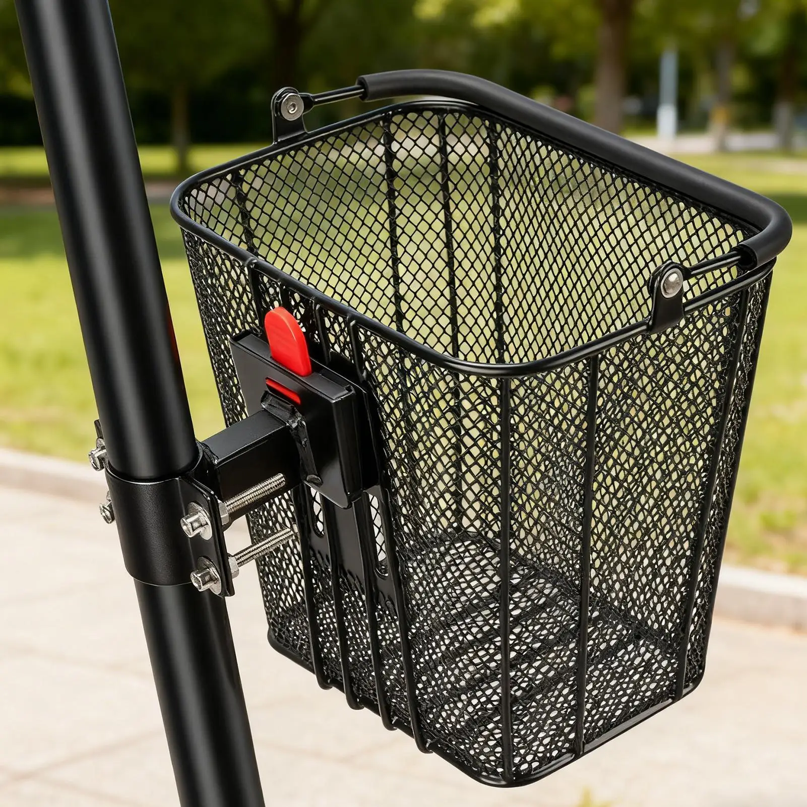 

Quick Release Front Bike Basket Metal Handlebar Mount Storage With Carry Handle For City Shopping, Road/Mountain Bike Scooter