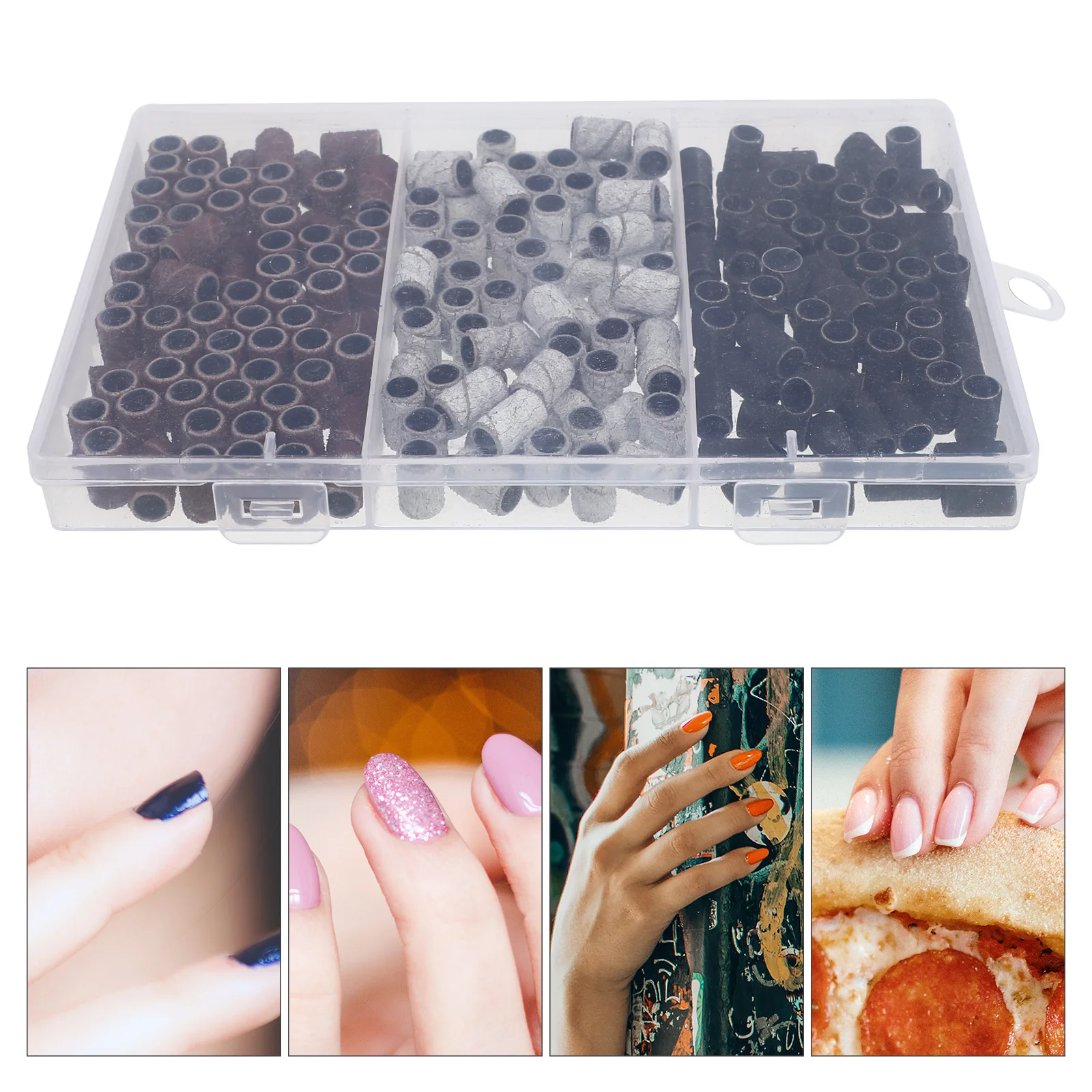 210Pcs High-Strength Sanding Bands for Nail Drill Polishing Smoothing Surface Sanding Bands Nail Sander