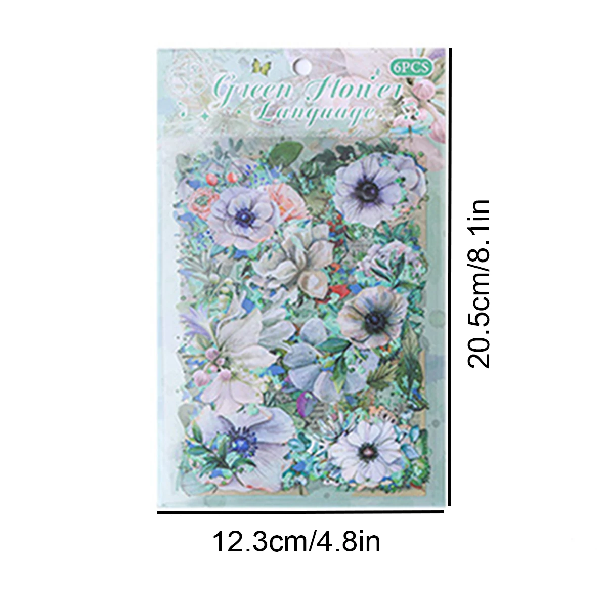 6 sheets/pack of Plant flower pattern stationery stickers, suitable for DIY notebooks, stationery, gift box decorations, Fashion