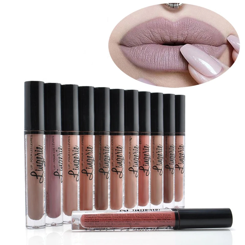 New Brand Makeup Lipstick Matte Lipstick Brown Nude Chocolate Color Liquid Lipstick Lip Gloss Matte Batom