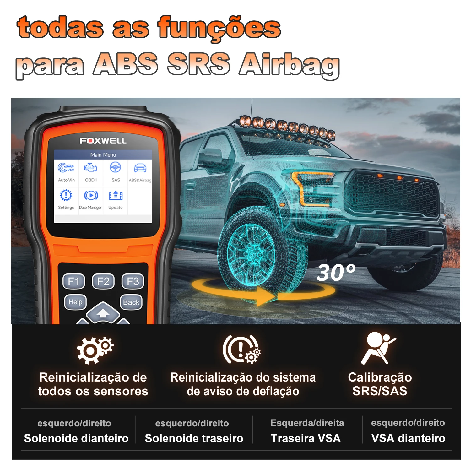 FOXWELL NT630 PLUS Car Diagnostic Tools Engine Check ABS SRS SAS Reset Crash Data Automotive Scanner Multi-Language OBD2 Scanner