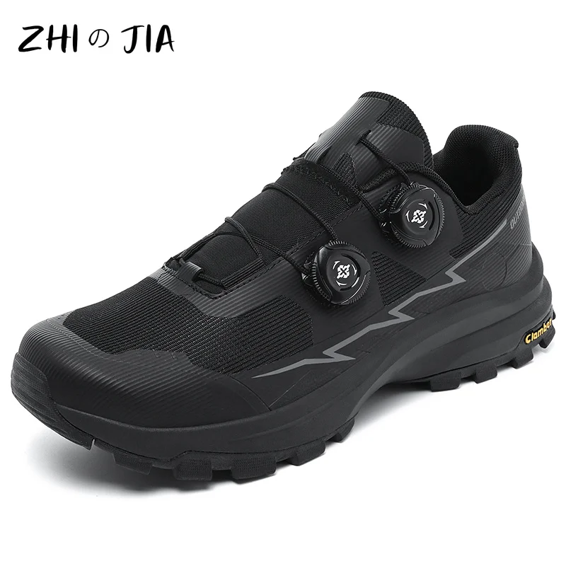 High Quality Urban Outdoor Leisure Shoes Men Hiking Mountaineering Anti Slip Shoes Fashionable Rotating Buckle Mesh Footwear