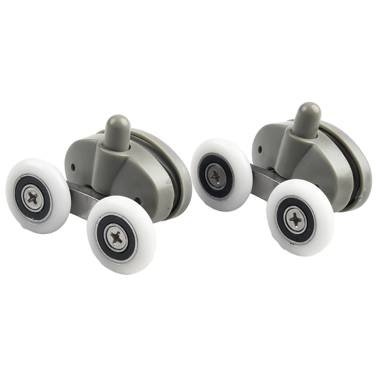 4 Pieces Twin Butterfly Shower Door Rollers with Adjustable Wheels for Top and Bottom Compatible with Shower Doors 19/23/25/27mm