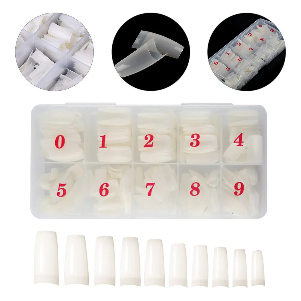 500Pcs Press On Nails for Women Strong Flexible Plastic Coffin False Nail Tips Gothic Halloween DIY Kit