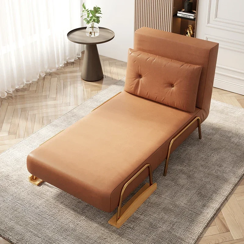 Nordic folding sofa bed dual-use single small apartment office lunch break nap folding bed technology cloth sofa chair