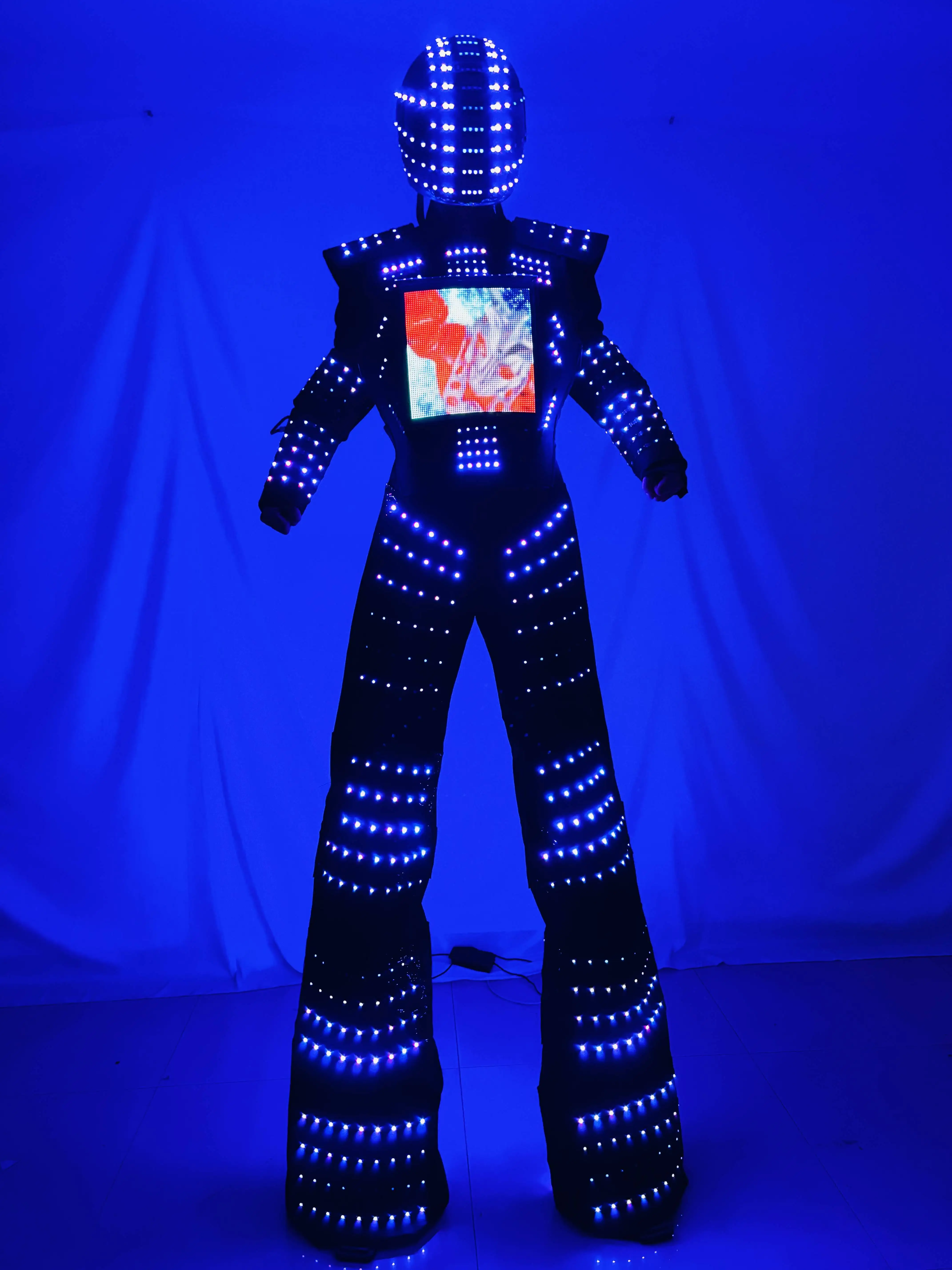 LED Full Color Robot Costume Stilt Walker Robot Suit Kryoman david guetta Future Clothing Celebration Party Show