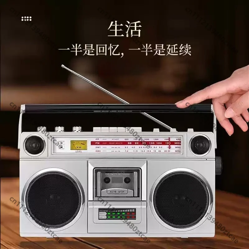 Vintage Cassette Tape Recorder‑Player, Old‑Style 80s Dual‑Channel Tape Player, U‑Disk MP3 Transcription Radio Recorder