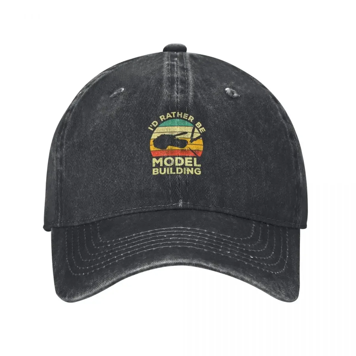 

I’d Rather Be Model Building Vintage Gift For Model Builders Baseball Cap black fishing hat Sun Cap Mens Tennis Women's