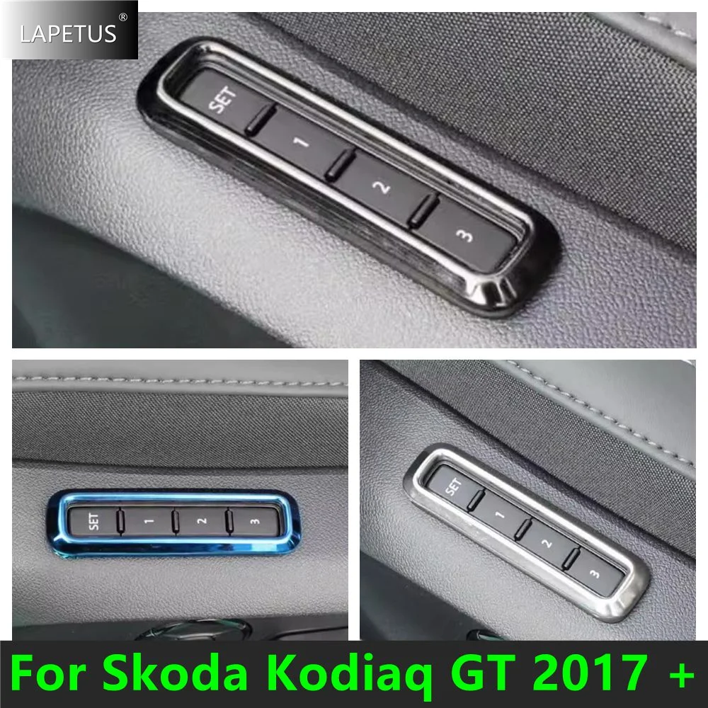 

For Skoda Kodiaq GT Seat Adjustment Memory Button Switch Frame Chrome Cover Decoration Trim Accessories Interior 2017 - 2021