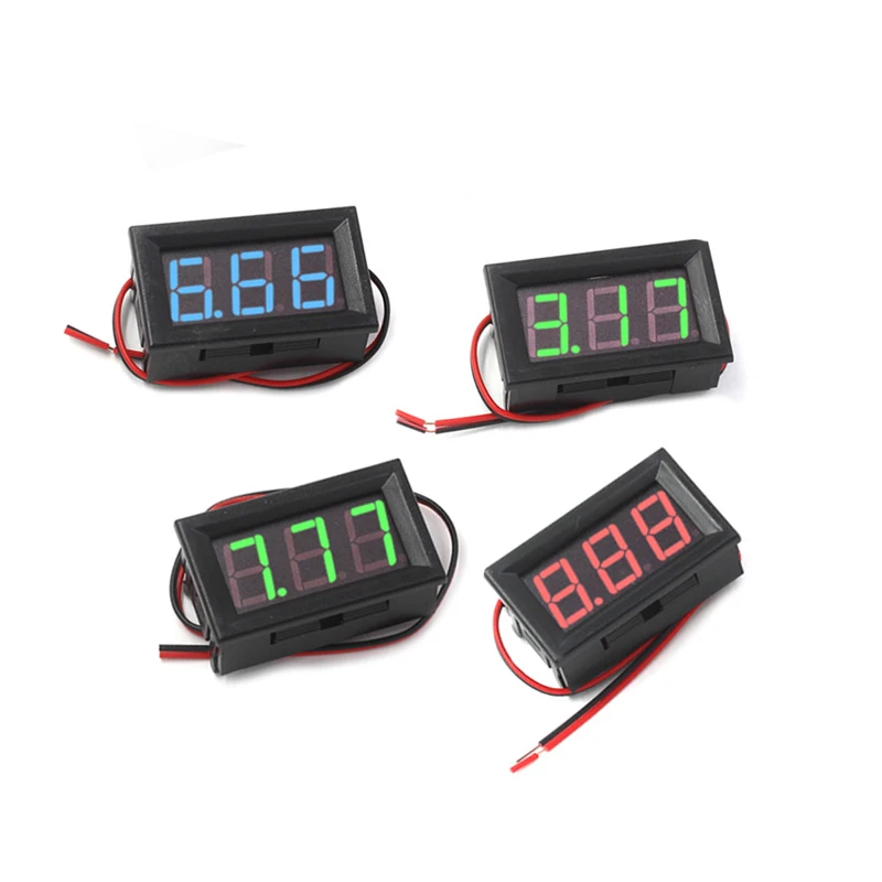 Two-wire DC5V-120V DC Digital Voltmeter Digital Voltmeter Head Motorised Vehicle Head Anti-Reverse Connection 0.56