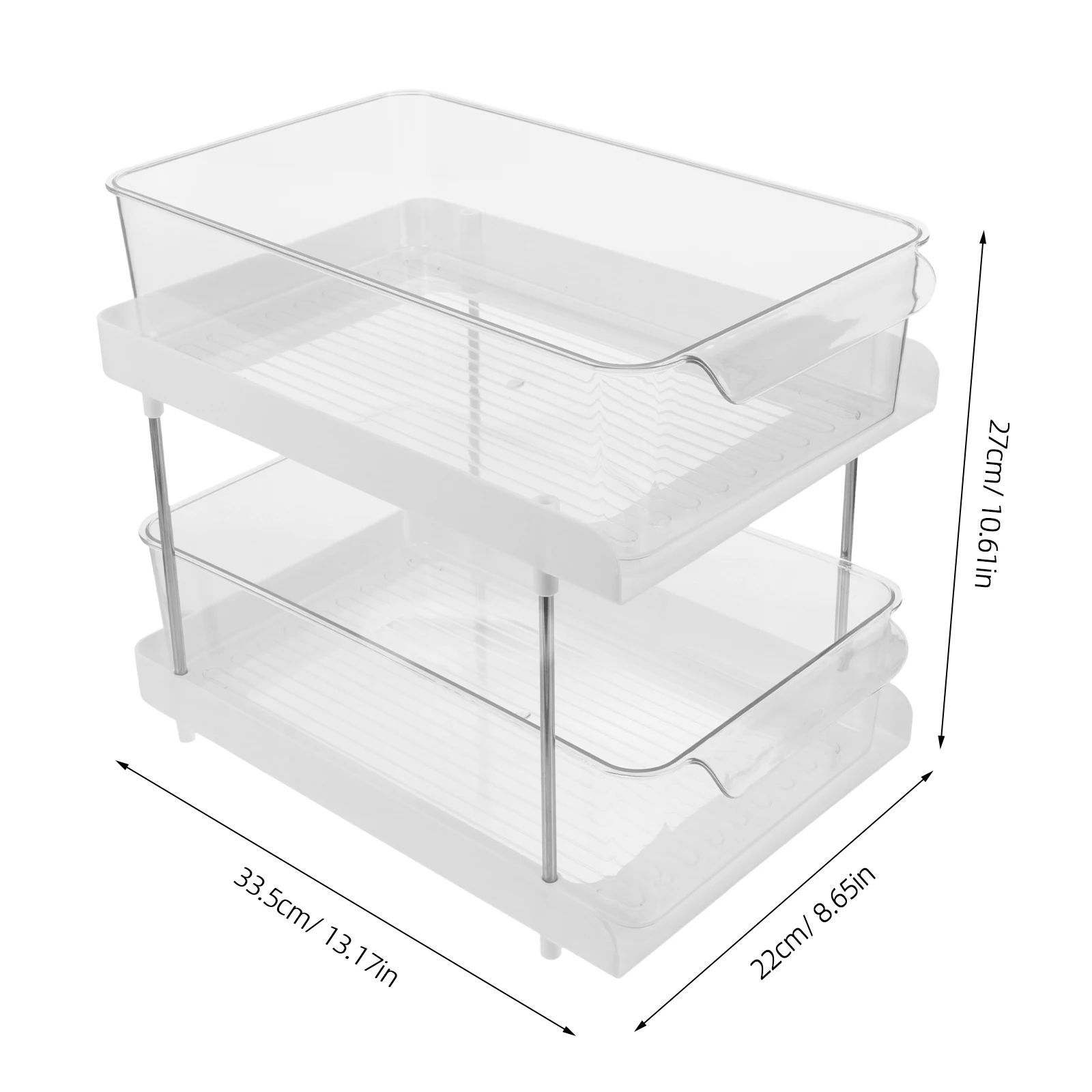 Prateleira de dupla camada pet pp inoxidável, prateleira de armazenamento de 2 camadas, organizador de banheiro, bancada, rack de higiene pessoal, cozinha, quarto