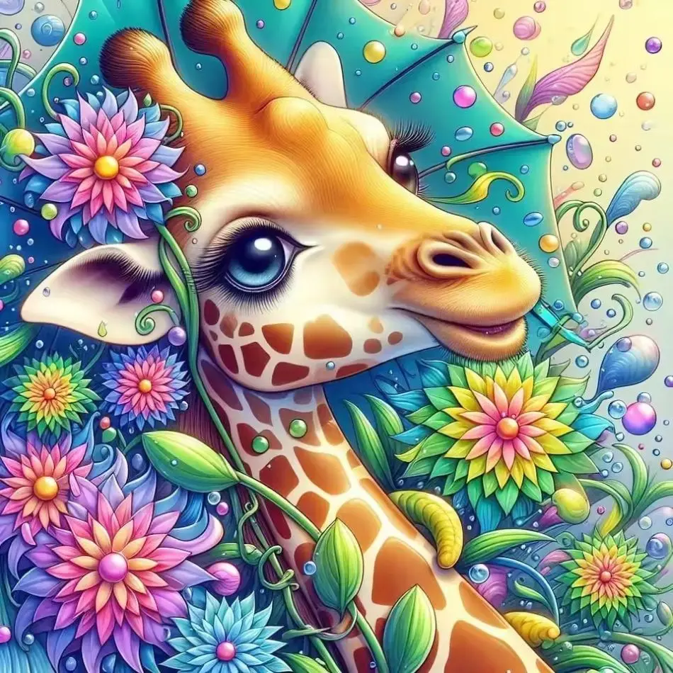 RUOPOTY Giraffe 5d Diamond Painting Kits For Adults Diy Gift Adult Diamond Art Animal Full Round Crafts Gift Home Decoration