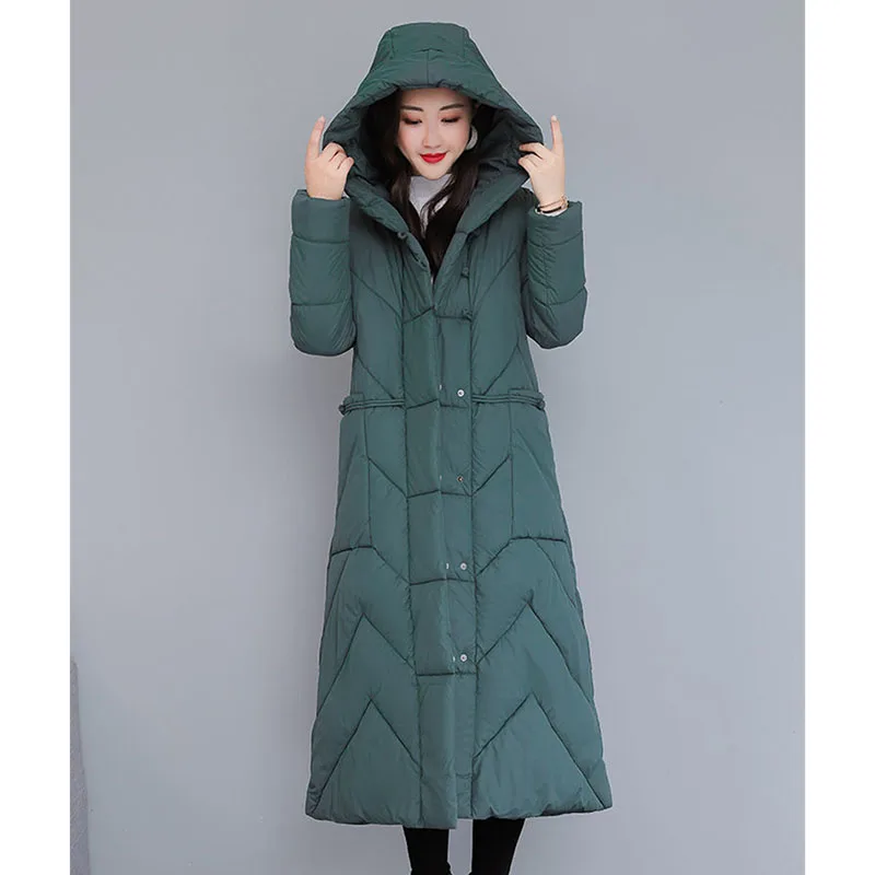 

2025 Winter Thickened Cotton Coat New Style Cotton-Padded Jacket Long Hooded Winter Thickened Down Jacket Slimming Effective