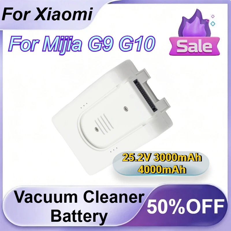 25.2V 3000mAh 4000mAh Rechargeable Battery for Xiaomi Mijia G9 G10 Vacuum Cleaner Battery