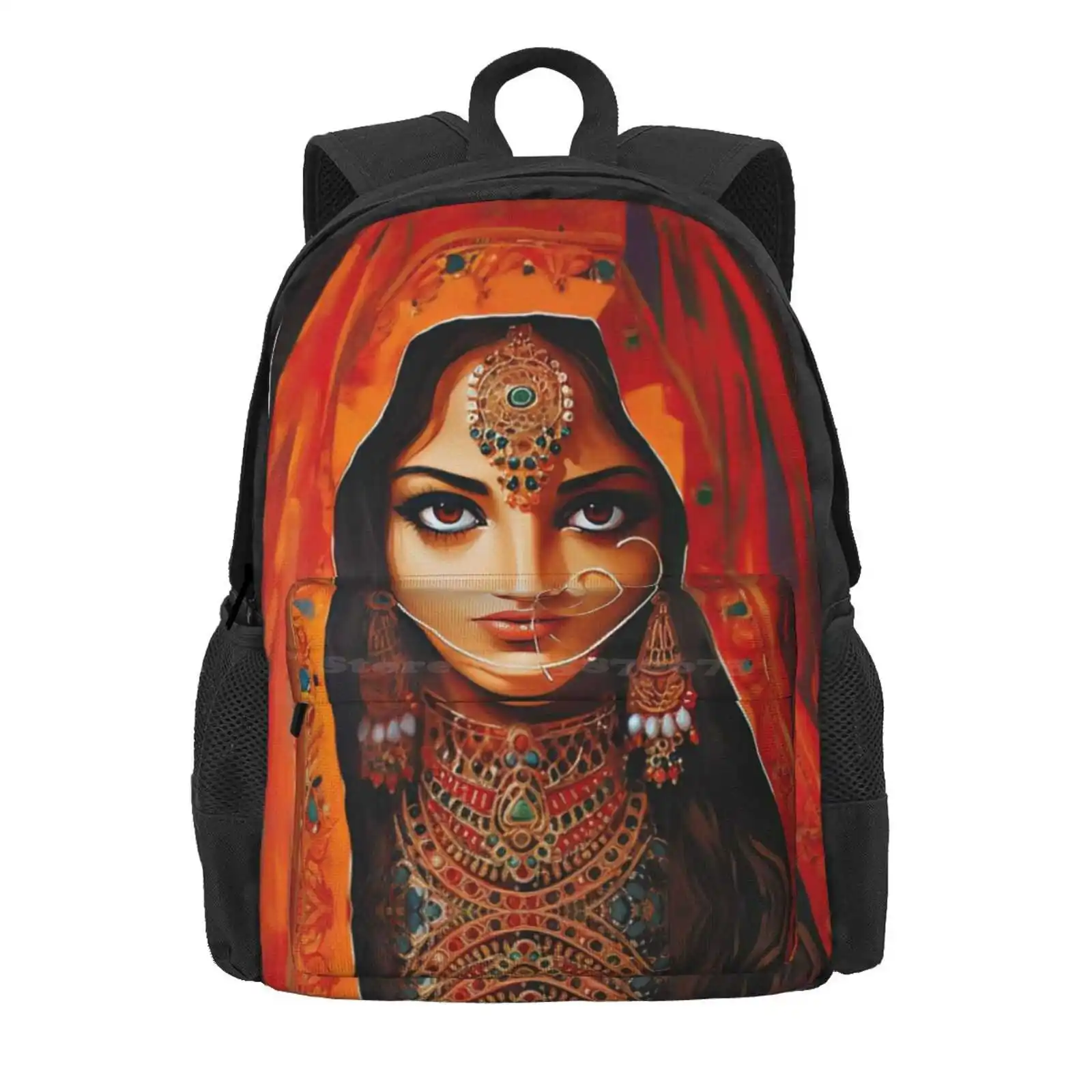 Confident Beauty In Traditional Attire Hot Sale Schoolbag Backpack Fashion Bags Traditional Girl Confident Beauty Beautiful