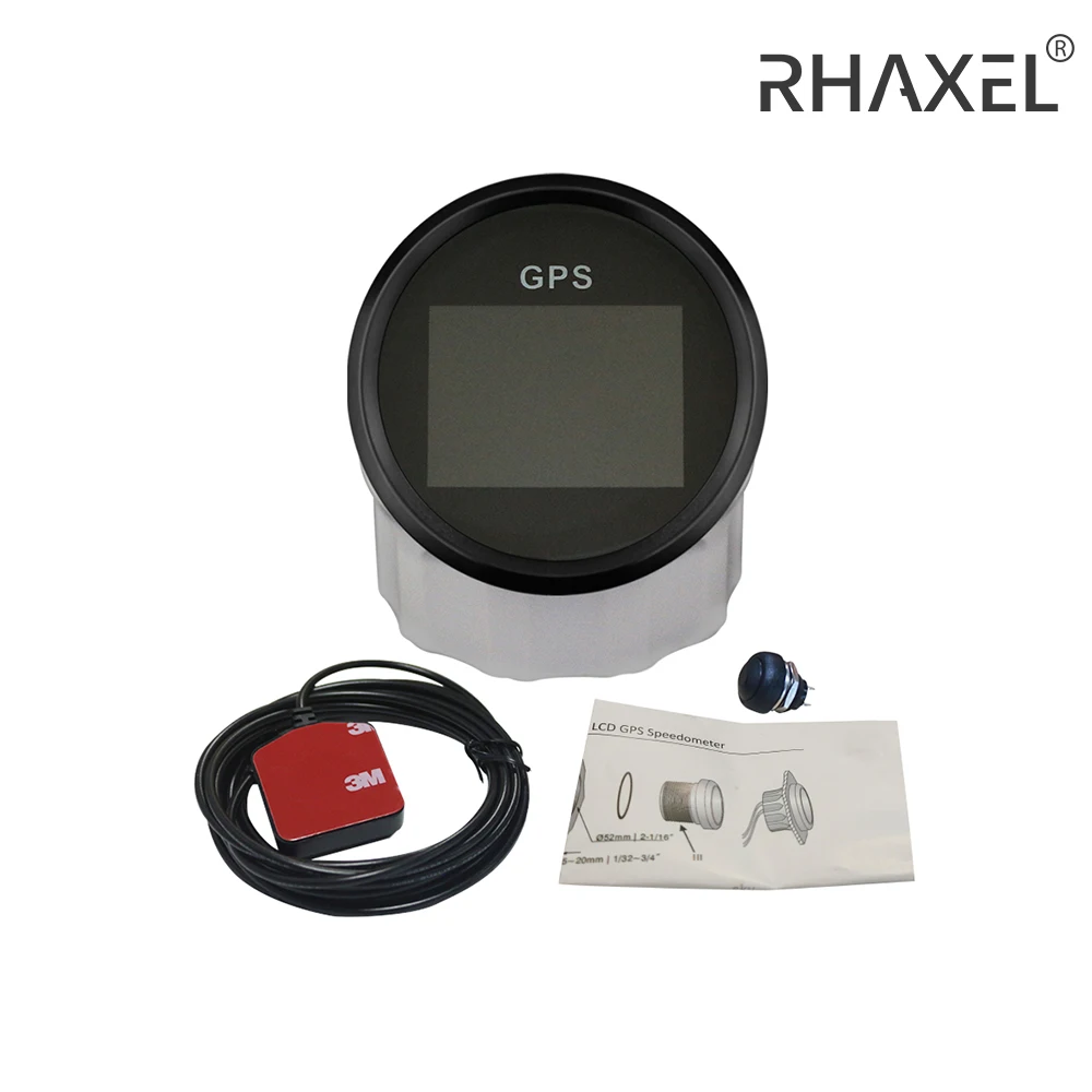 RHAXEL 52mm (2") Digital LED GPS Speedometer Speed Gauge Odometer Adjustable for Marine ATV UTV Auto 12V 24V Universal