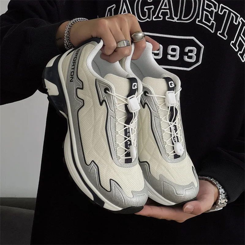 

Нескользящие кроссовки на толстой подошве с вращающейся кнопкой, увеличивающие рост походная обувь для походов на открытом воздухе