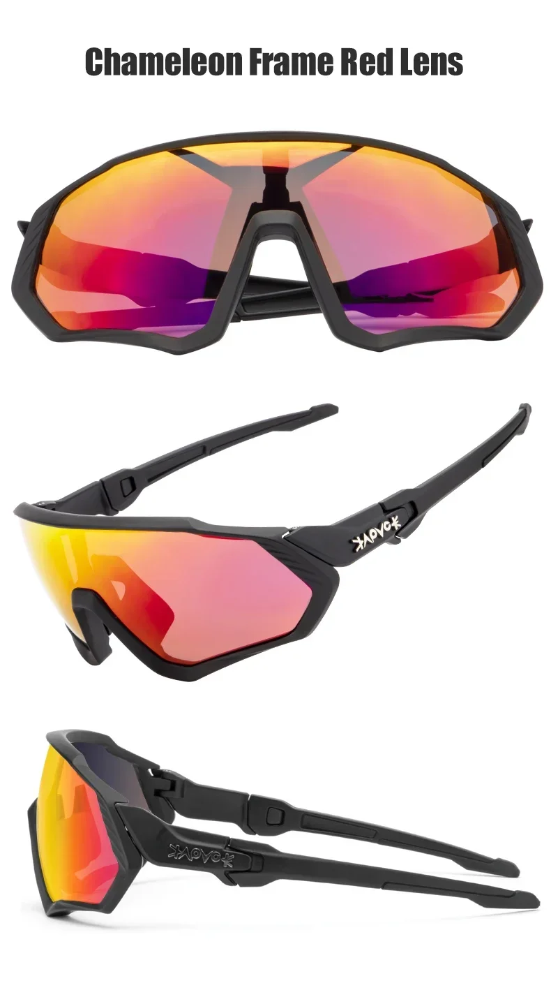 Kapvoe Photochrome Fahrradbrille für Herren, Fahrrad-Sonnenbrille, Sportbrille, UV400, MTB, Fahrradbrille, Reitschutz, UV400 – Detail 15