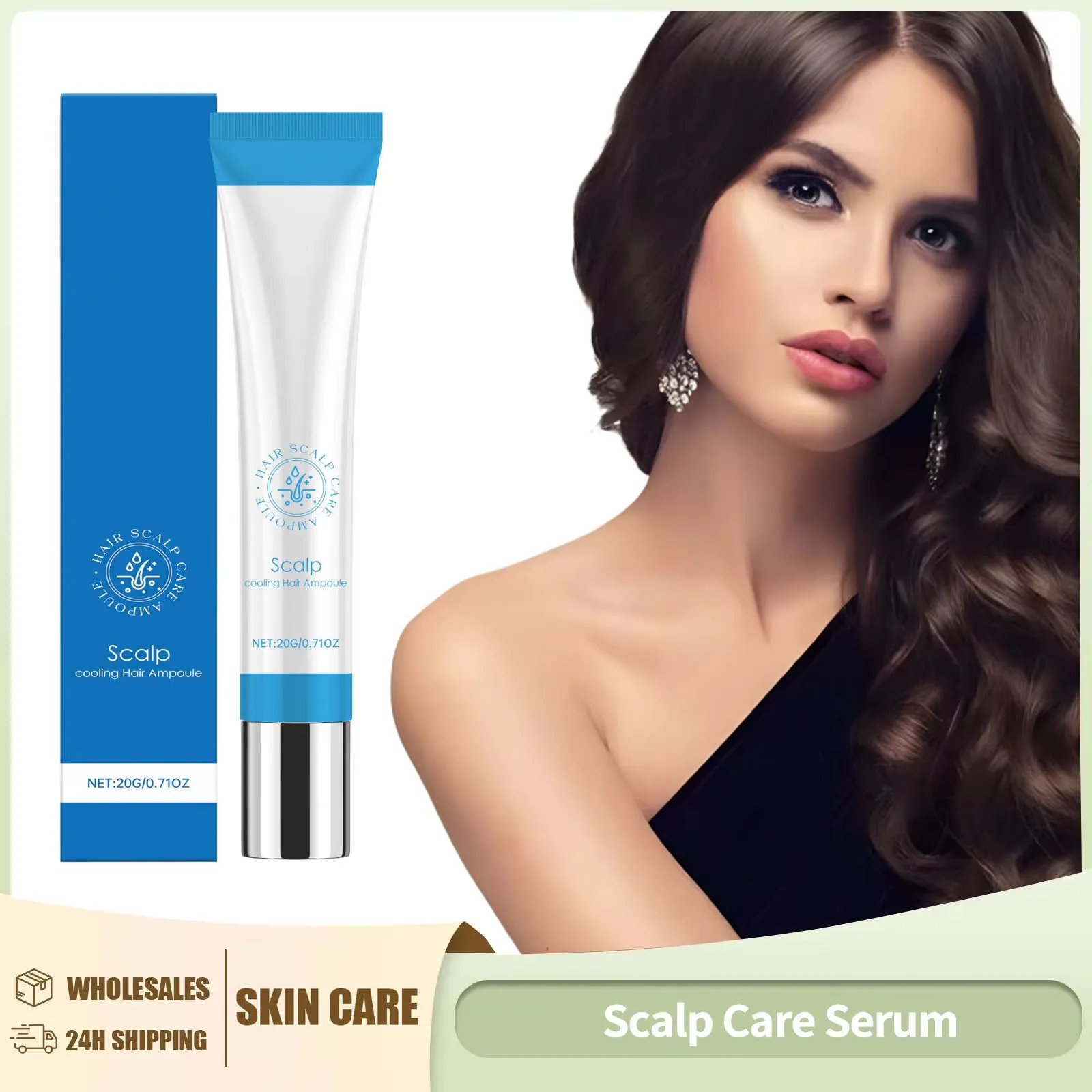 Scalp Care Serum Roller Anti-Frizz Strengthen Scalp Nourishing Hair Roots Reduce Hair Breakage Keep Shiny Hair Care Essence 20g
